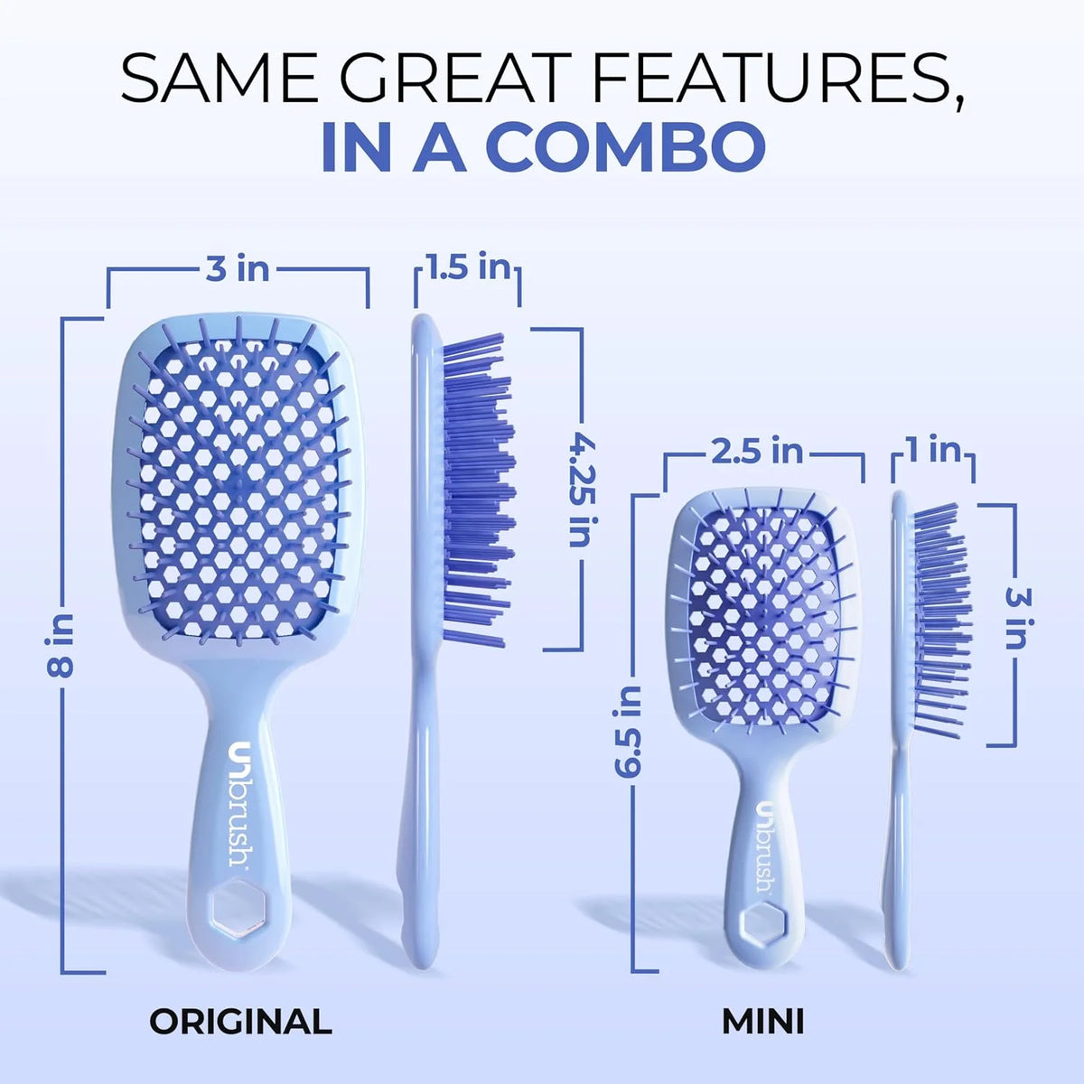 FHI Heat UNbrush Detangling Brush Combo Pack - Original + Mini