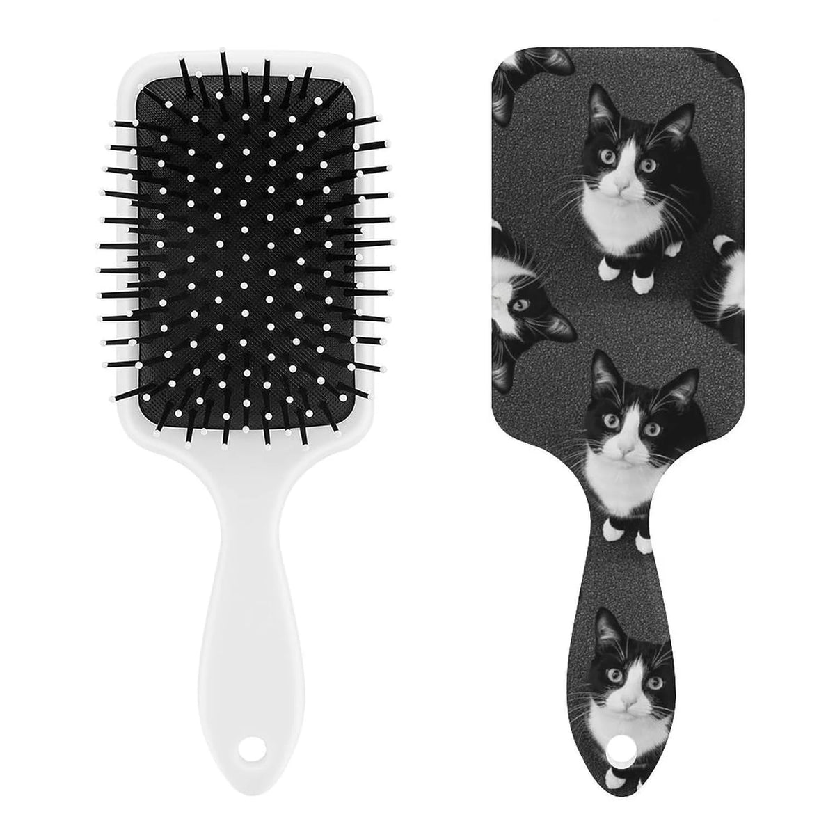 Air-Cushion Comb Black Gold Glitter Cheetah Leopard Print, Smooth Hair Salon Anti-Knotting Fluffy, For Long Thick Curly Hair, 1 Pack