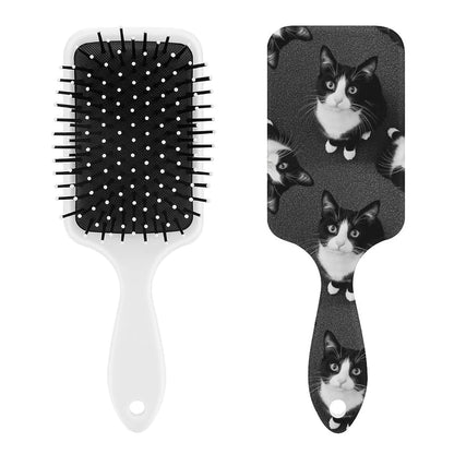 Air-Cushion Comb Black Gold Glitter Cheetah Leopard Print, Smooth Hair Salon Anti-Knotting Fluffy, For Long Thick Curly Hair, 1 Pack
