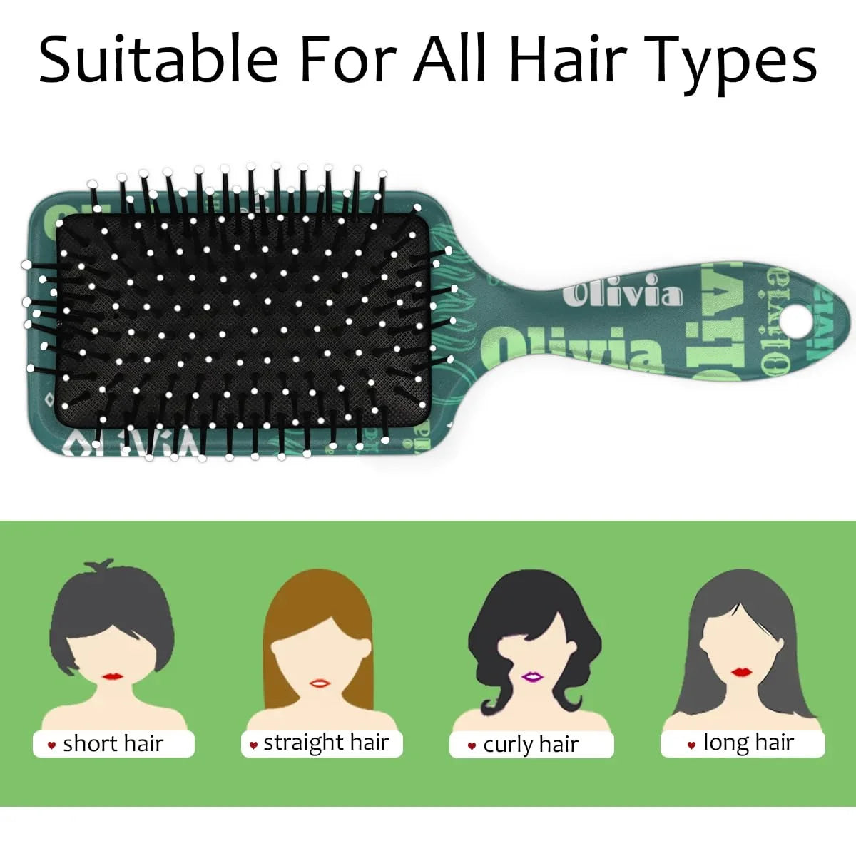 Personalized Name Hair Brush Detangler Brush Gifts for Women Man Custom Detangler-Hair-Brush Kids-Toddler-Girls for Travel All Hair Types