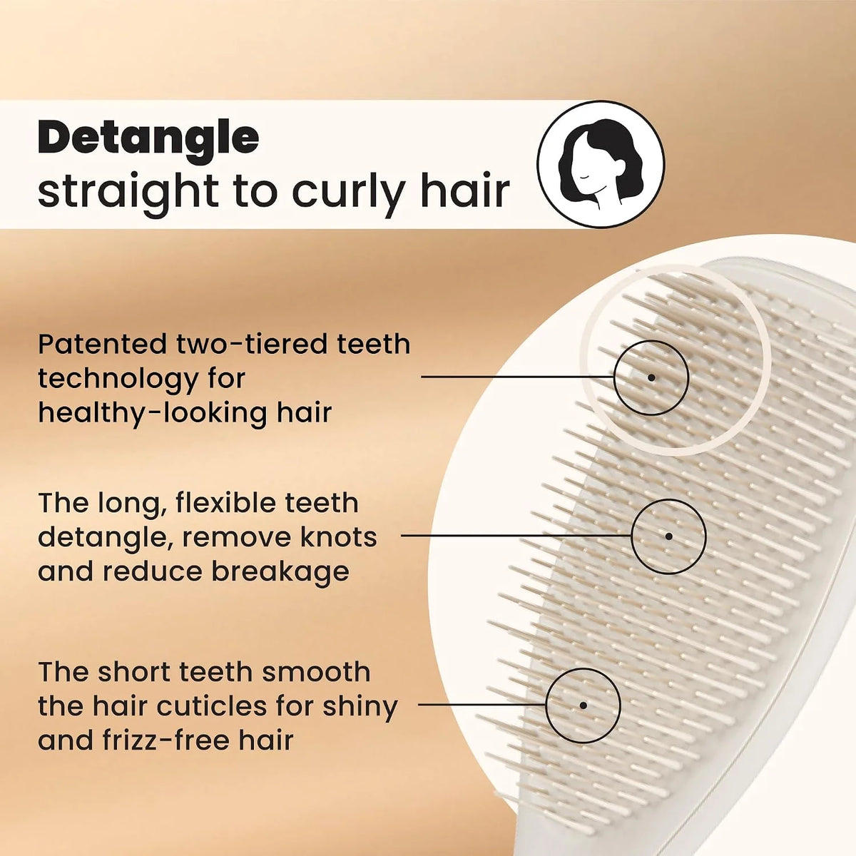 Tangle Teezer Matte Ultimate Detangler Brush, Straight to Curly, Olive