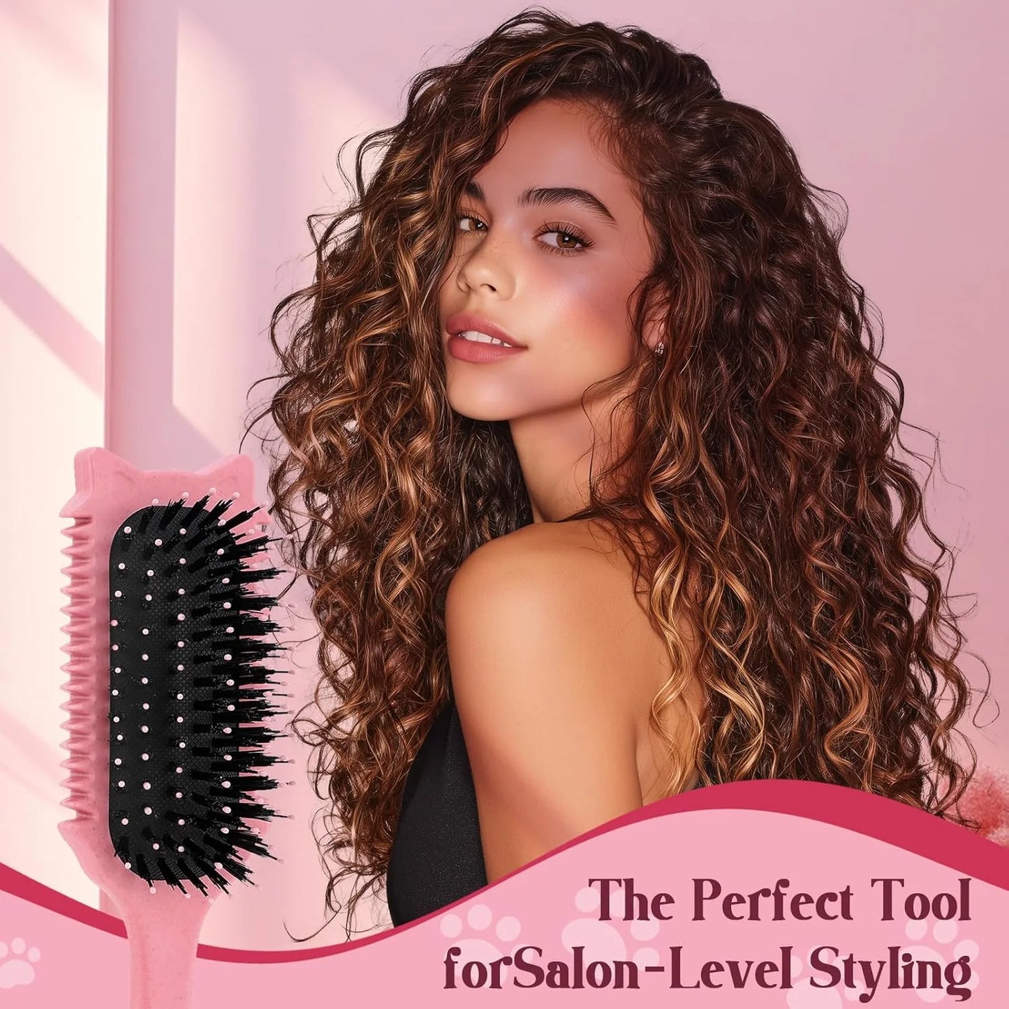 Curly Hair Brush, Cat Ear Curl Brush for Men & Women