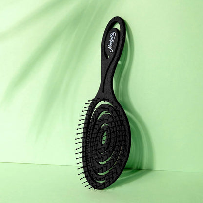 Ninabella Detangler Brush - No Tangle Hair Brush for Women, Fine, Thick and Long Hair - Hairbrush for Wet and Dry Hair, Gentle on the Scalp - Elegant Black