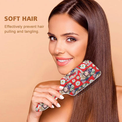 Air Cushion Comb for Massage Japanese Ocean Wave Fish Koifish Art, For Curly Long Thick Straight Hair, Women Girls Ladies