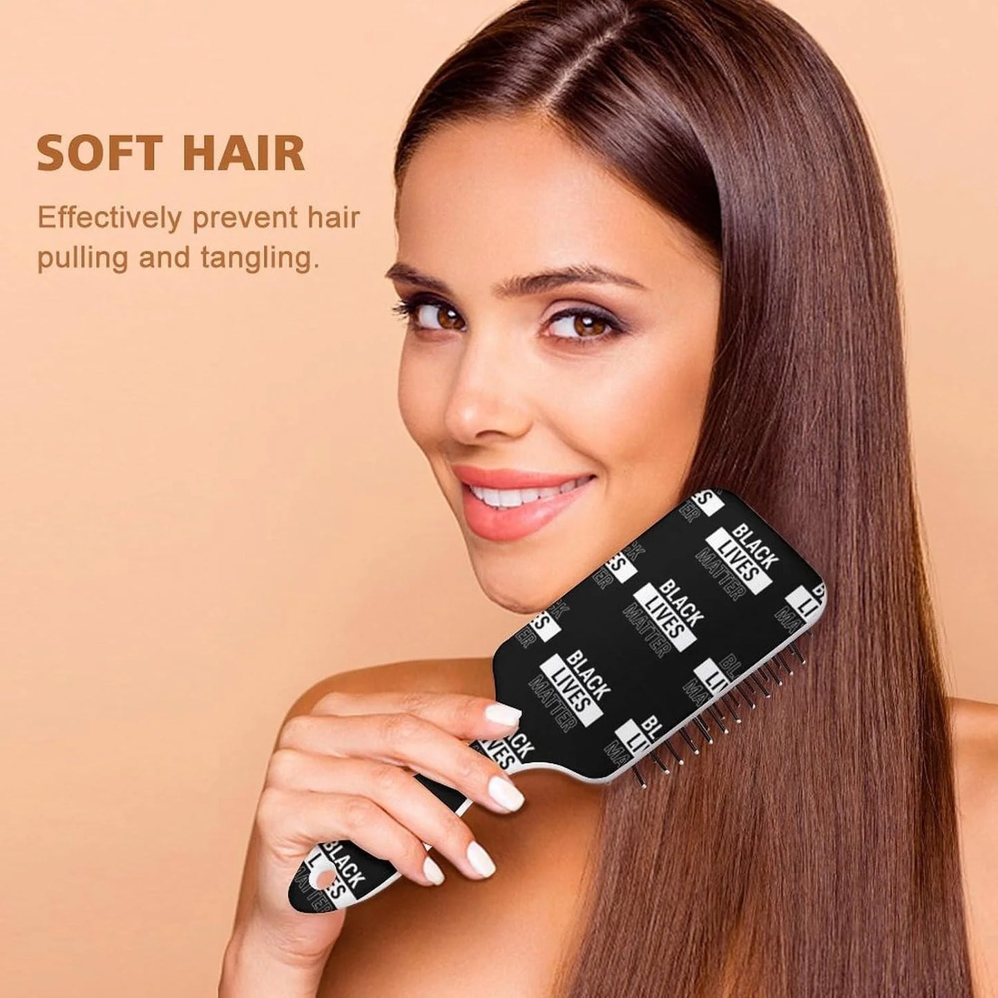 Air-Cushion Comb Black Gold Glitter Cheetah Leopard Print, Smooth Hair Salon Anti-Knotting Fluffy, For Long Thick Curly Hair, 1 Pack