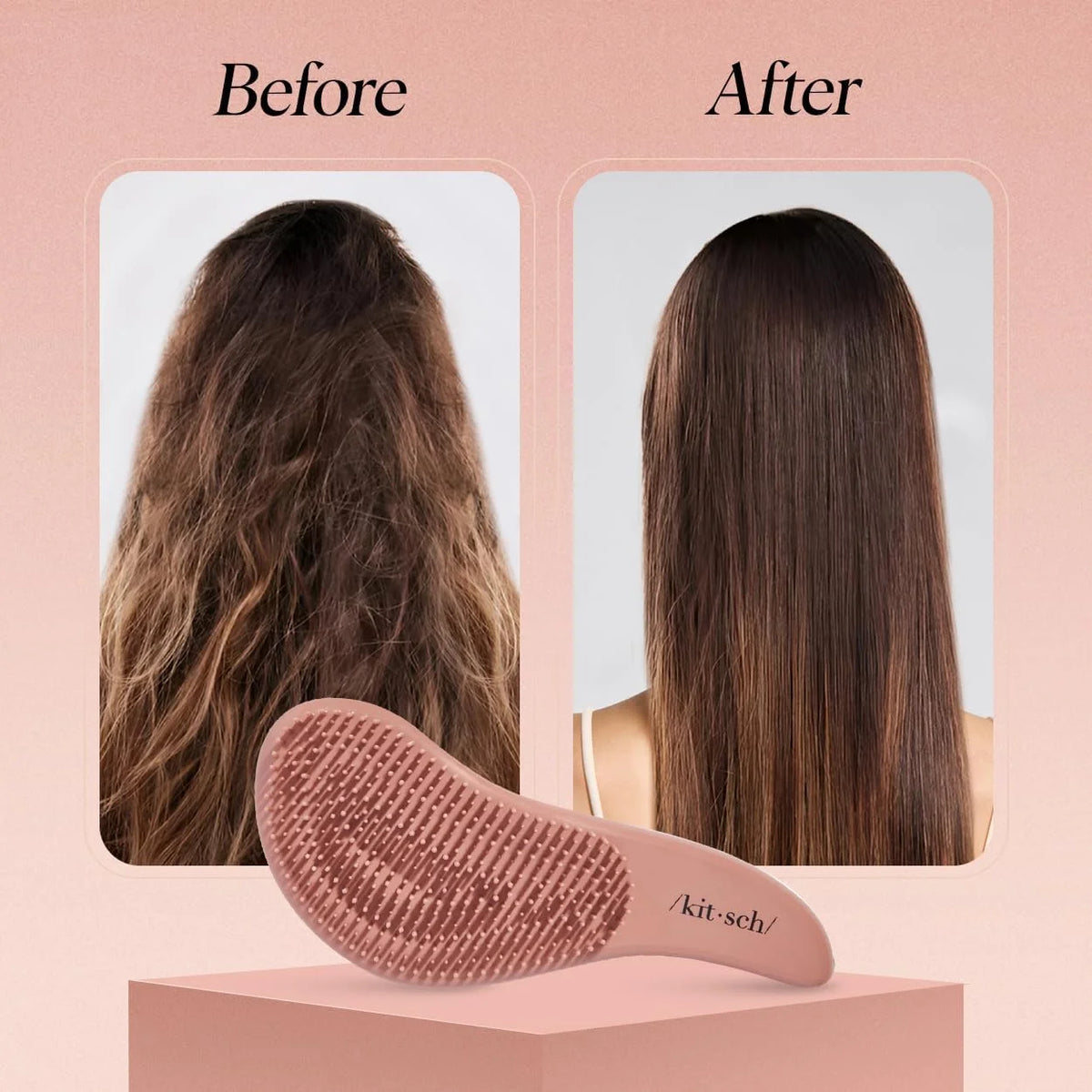 Kitsch Detangle Brush – Gentle Curly Hair Brush All Hair Types - Black