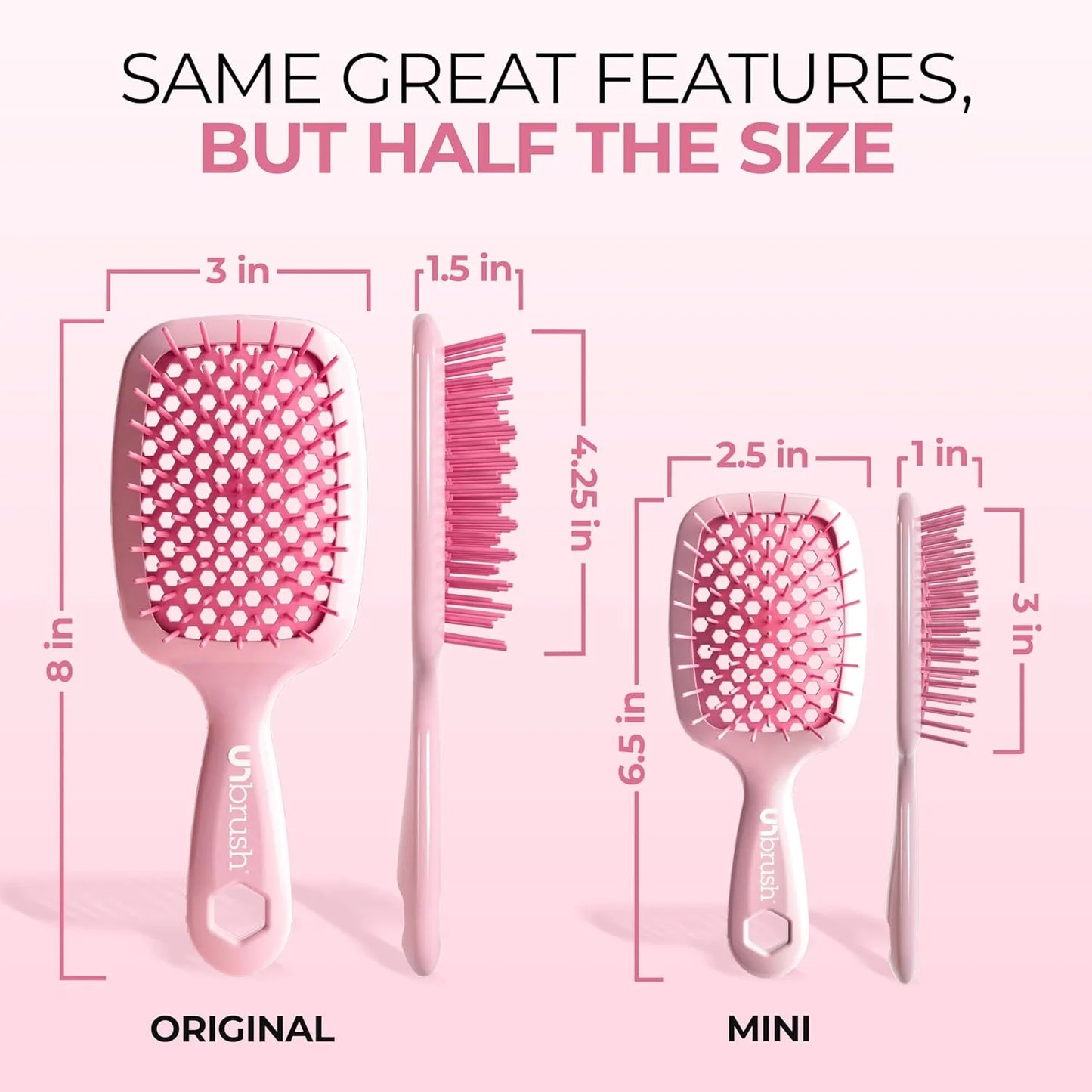 FHI Heat UNbrush Mini Detangling Brush for Wet & Dry Hair