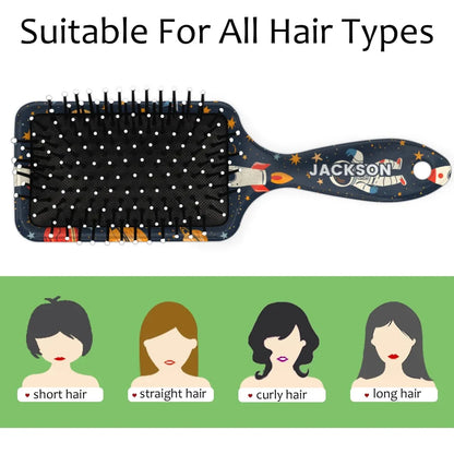 Personalized Cute Car Detangler-Hair-Brush for Kids Boys,Glides Through Tangles Comb,Custom Name Hair Brushes for All Hair Types Wet/Dry/Curly/Thick Hair,White 2
