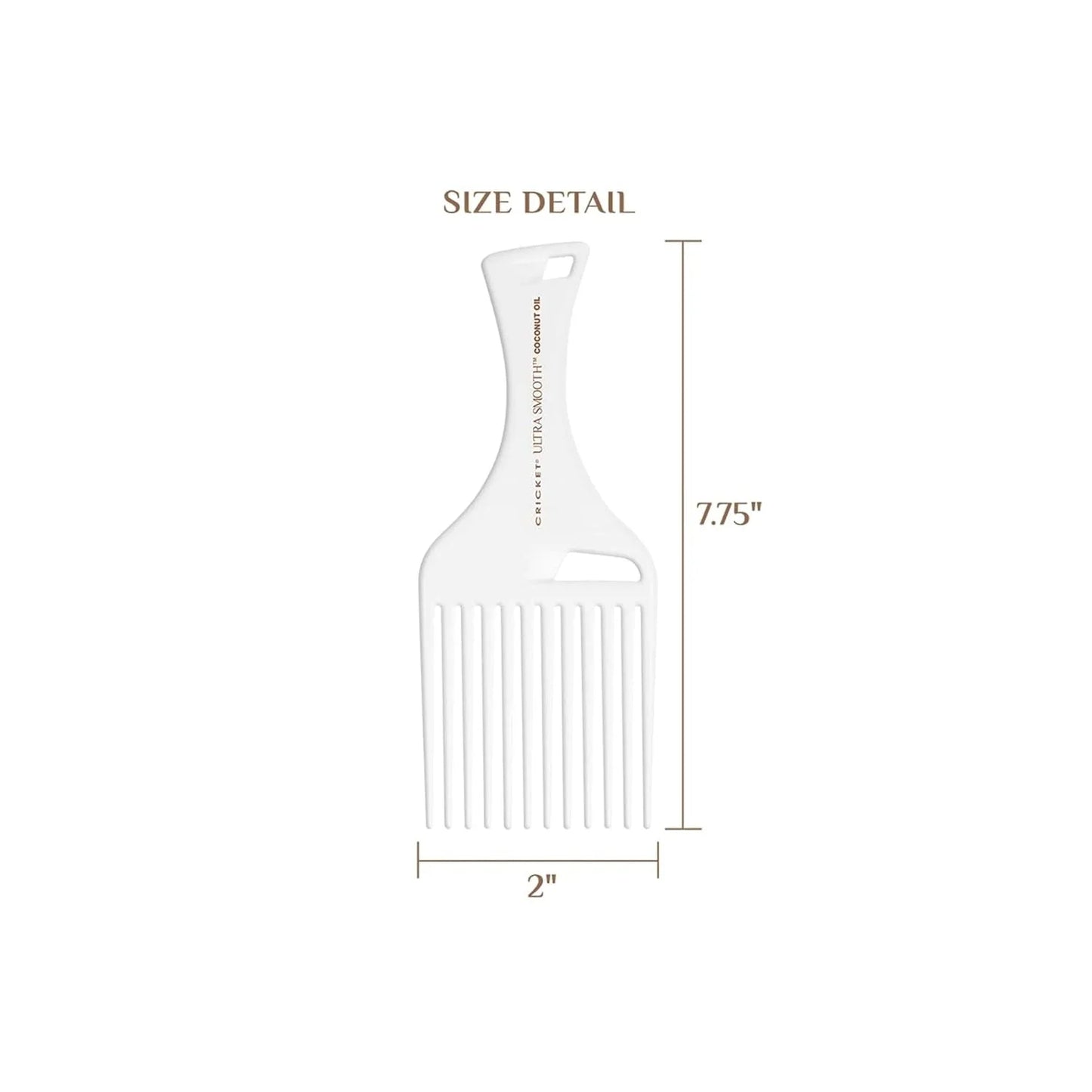 Cricket Ultra Smooth Coconut Conditioning Comb – Infused with Coconut Oil & Keratin for Frizz-Free Shine and Hydration, Ideal for Mid-Length, Thick, and Textured Hair