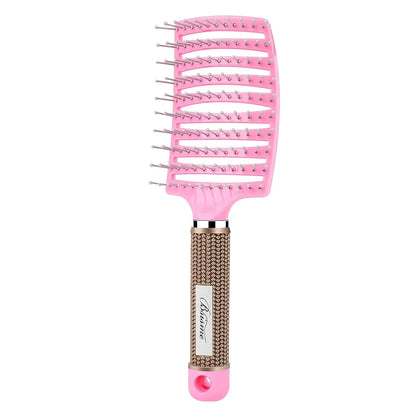 Hair Brush, Professional Curved Vented Brush with 25MM Bristles for Faster Blow Drying, Detangling for Wet Dry Hair, Paddle Brush for Thick Curly Straight Hair for Women & Men