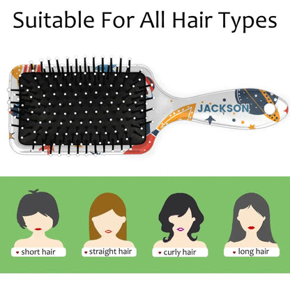Personalized Cool-Rocket Detangler-Hair-Brush for Kids-Boys,Glides Through Tangles Comb,Custom Name Hair Brushes for All Hair Types Wet/Dry/Curly/Thick Hair,Dark Blue