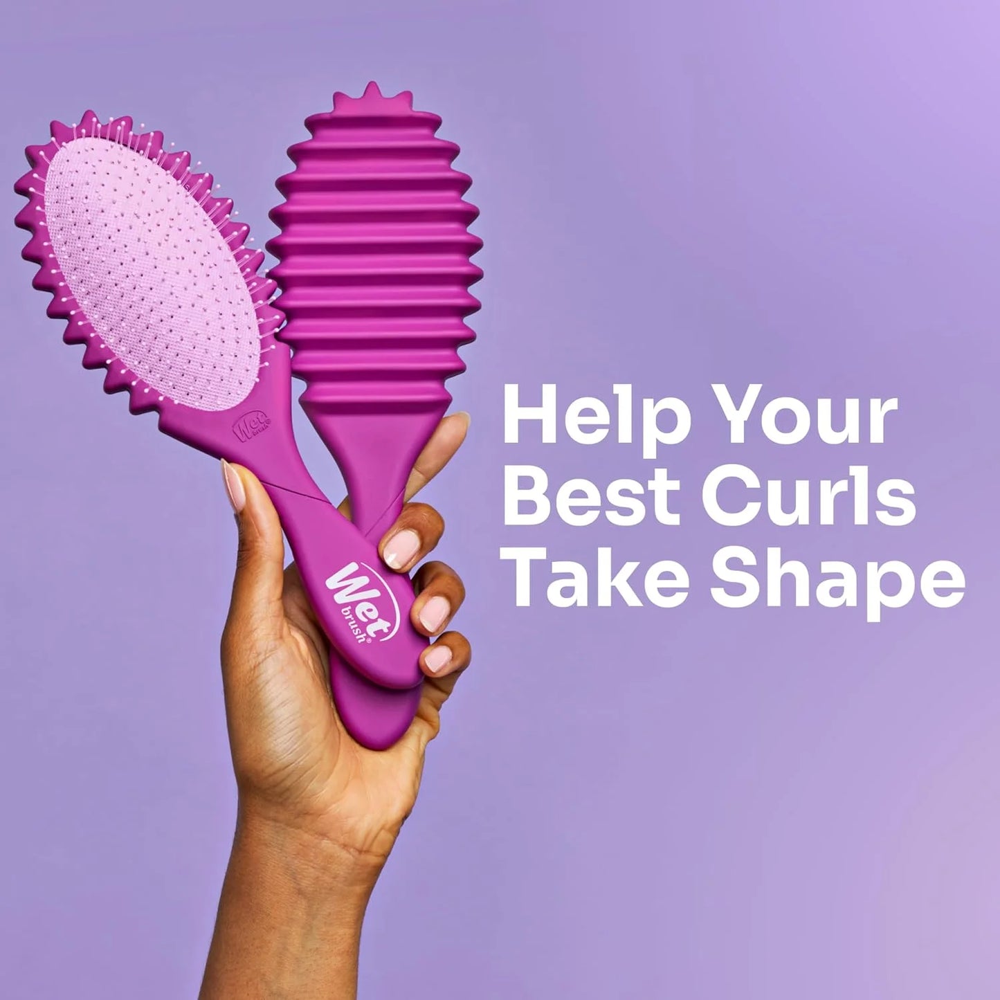 Wet Brush Curl Shaper Detangler Brush, Purple, Made for Women, Men & Kids