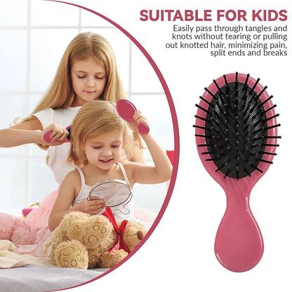 2P Mini Hair Brush,Brush Squirt Detangling Brush,Mini Detangler Brush, No Tangle Ultra-Soft IntelliFlex Bristles,with Ease Knots Without Tears or Breakage (Bright flour)