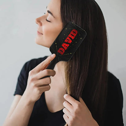 Personalized-Kids-Hair-Brush for Boy Girls Custom Gift Detangler Brush Soft Bristle Hair Brushes Travel Hair Brush for All Hair Types Christmas Hallowmas Spider Web Sliver Dot