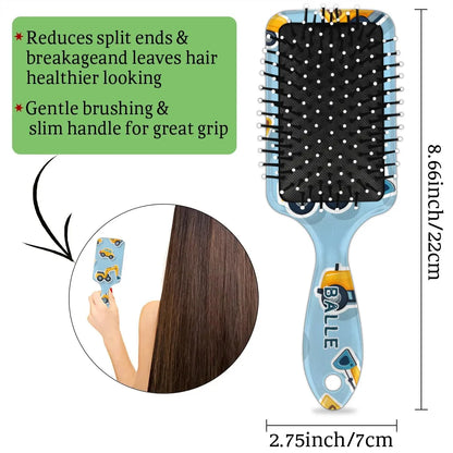 Personalized Cool-Rocket Detangler-Hair-Brush for Kids-Boys,Glides Through Tangles Comb,Custom Name Hair Brushes for All Hair Types Wet/Dry/Curly/Thick Hair,Dark Blue