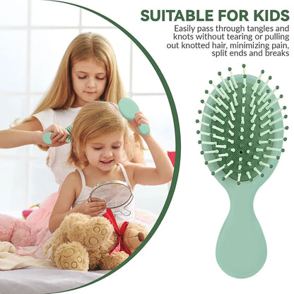 2P Mini Hair Brush,Brush Squirt Detangling Brush,Mini Detangler Brush, No Tangle Ultra-Soft IntelliFlex Bristles,with Ease Knots Without Tears or Breakage (Bright flour)