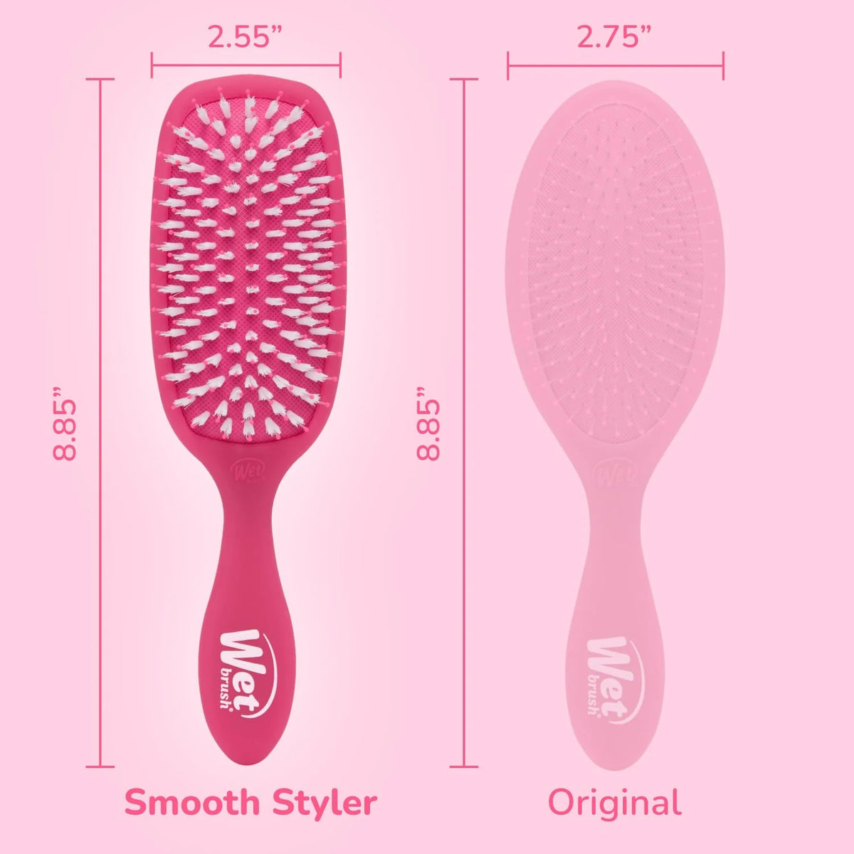 Wet Brush Shine Enhancer Hair Brush, Pink - Exclusive Ultra-soft IntelliFlex Bristles - Natural Boar Bristles Leave Hair Shiny And Smooth For All - For Women, Men, Wet And Dry Hair