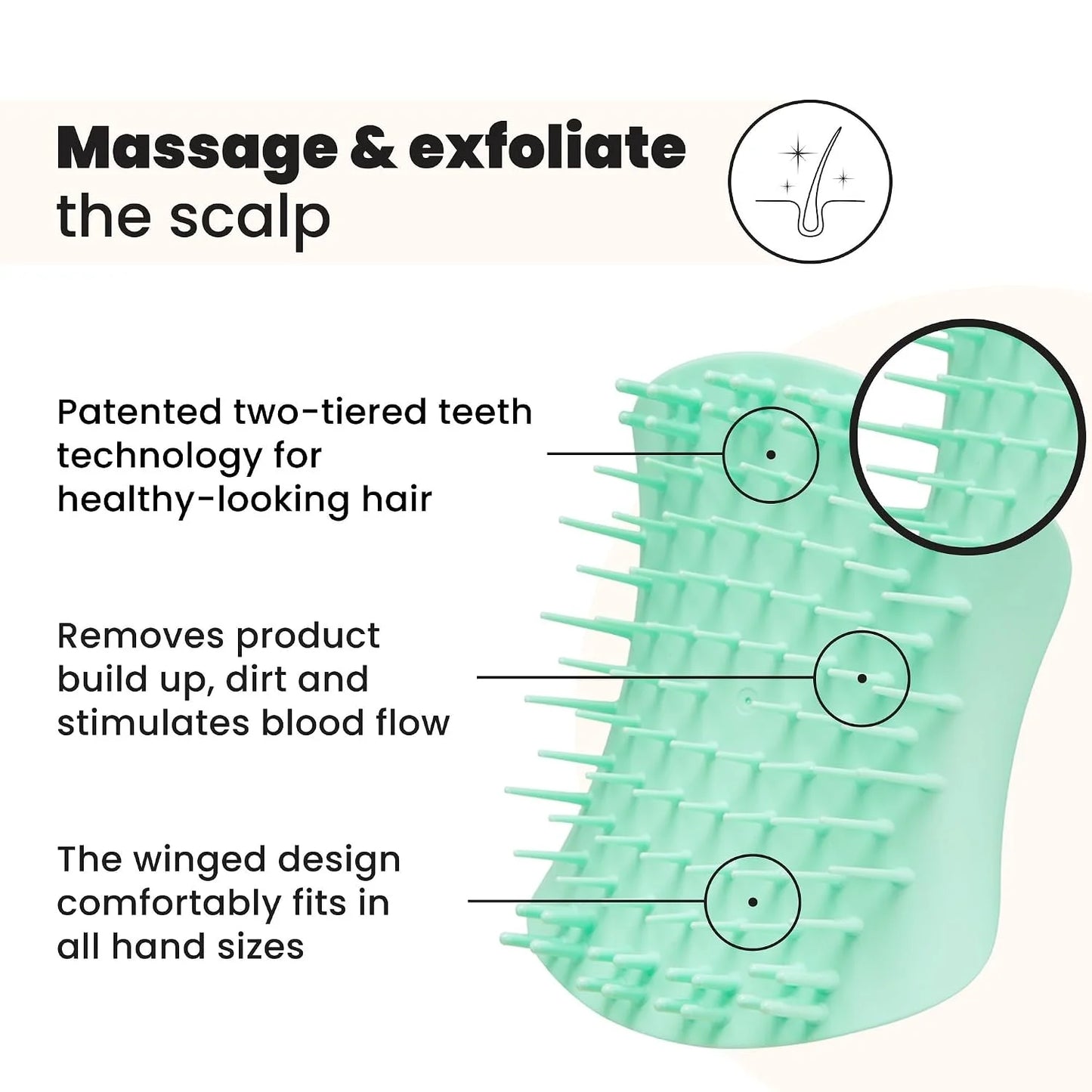 Tangle Teezer Scalp & Shampoo Brush to Exfoliate & Massage, Mint