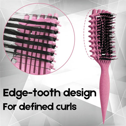 Curly Hair Brush Candybrush Curl Defining Brush for Detangling Shaping and Defining Curls for Women, Men, Wet & Dry Hair (Green Pink)