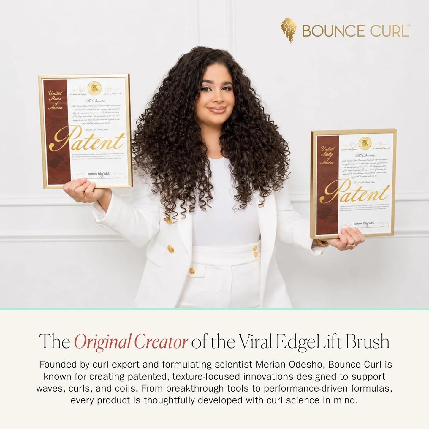 Bounce Curl Volume EdgeLift Brush, 5-In-1 Styling Tool Defined Curls Purple