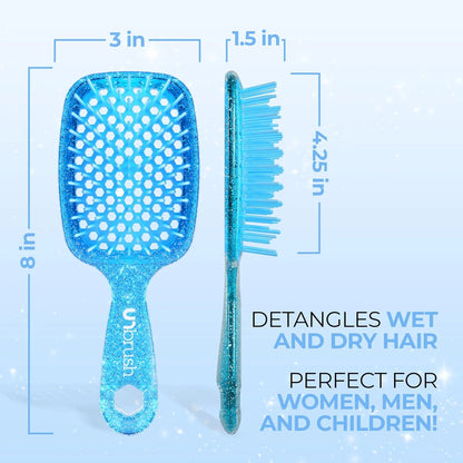 FHI Heat UNbrush Detangling Brush for Pain-Free Brushing on All Wet or Dry Hair Types — Durable DuoFlex Anti-Static Bristles, Lightweight Handle, Vented Hair Brush