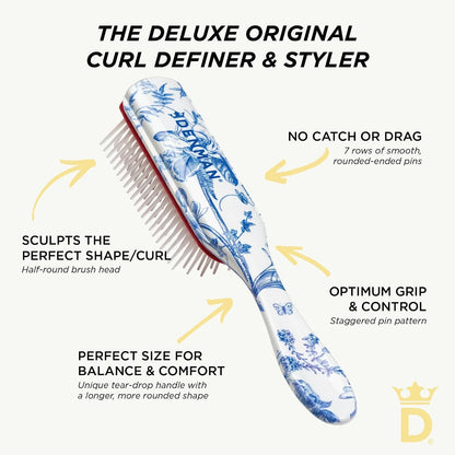Denman D3 Original Curl Definer & Styler, Curly Hair Brush for Women & Men – 7 Row Detangling & Curl Defining Brush for Smooth Defined Curls - a precision Styling Brush for straight hair