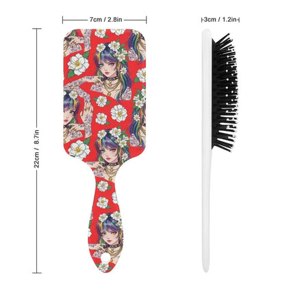 Air Cushion Comb for Massage Japanese Ocean Wave Fish Koifish Art, For Curly Long Thick Straight Hair, Women Girls Ladies