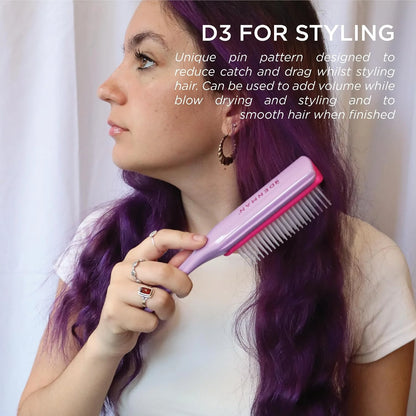 Denman D3 Original Curl Definer & Styler, Curly Hair Brush for Women & Men – 7 Row Detangling & Curl Defining Brush for Smooth Defined Curls - a precision Styling Brush for straight hair