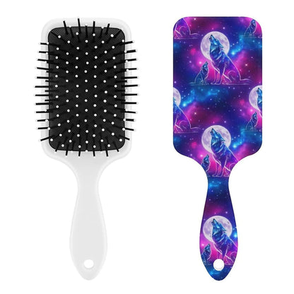 Women Girls Ladies Hair Brush Purple Black Buffalo Check Plaid Pattern, Paddle Brush for Detangling Scalp Massage, Cushion Hairbrush for Long Thick Curly Hair