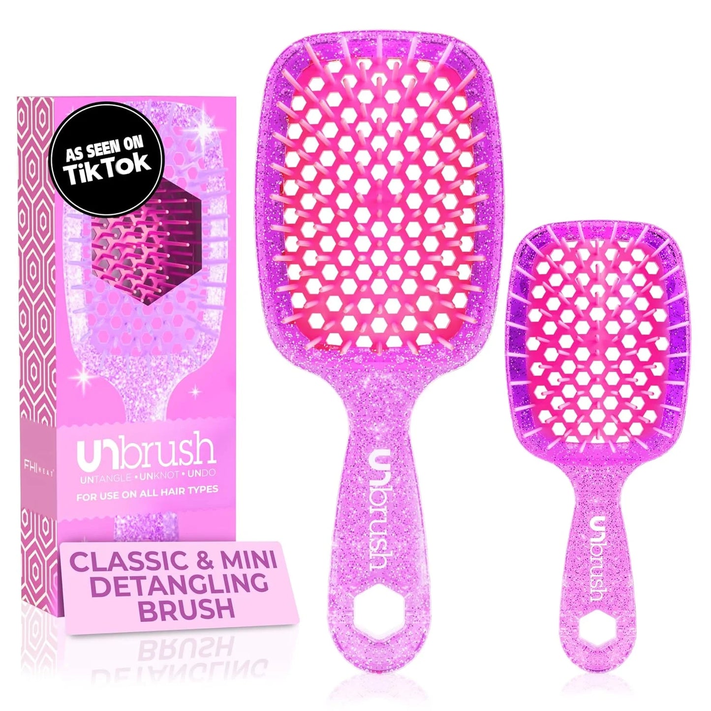 FHI Heat UNbrush Detangling Brush Combo Pack - Original + Mini