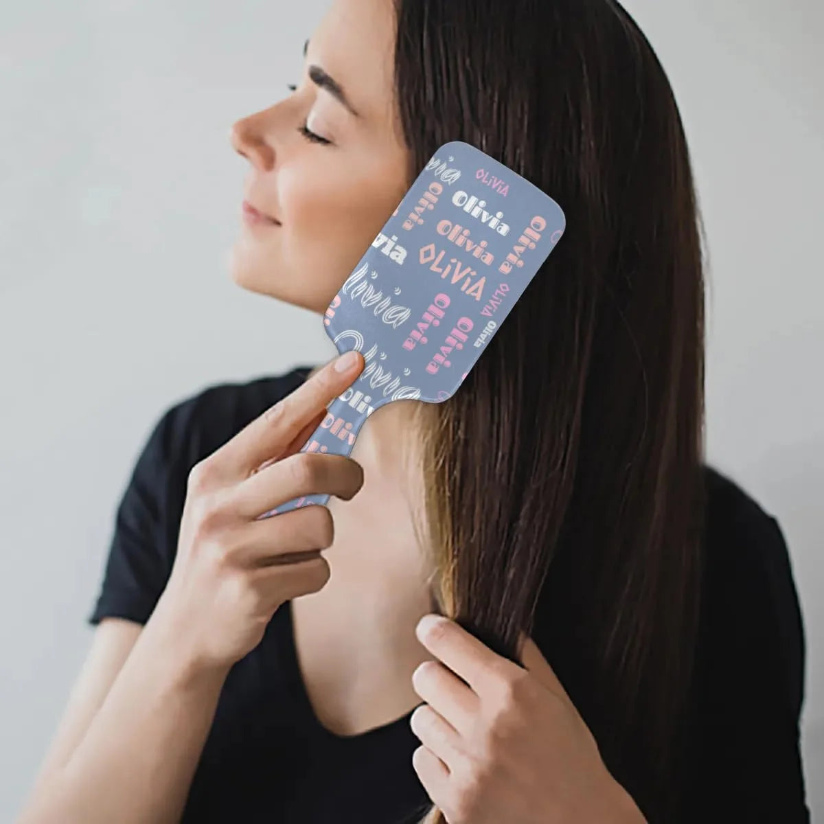 Personalized Name Hair Brush Detangler Brush Gifts for Women Man Custom Detangler-Hair-Brush Kids-Toddler-Girls for Travel All Hair Types