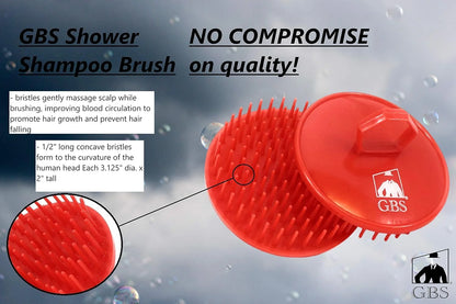 G.B.S Easy to Hold Hair Scalp Shampoo Brush Scrubber, 4 Black, 4 Red, Pack of 8