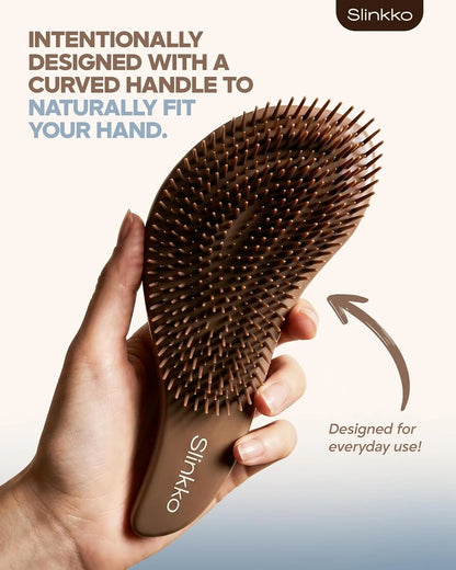 Detangler Brush, Hair Brush for Women, Men & Kids - Detangling Hair Brush for Curly, Thick, Fine & Wavy Hair - Anti-Breakage Wave Brush, Pain-Free Hairbrush, Special Edition Burgundy
