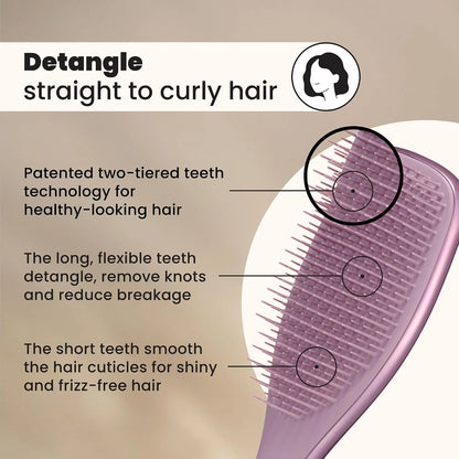 Tangle Teezer Chrome Ultimate Detangler Brush for Wet & Dry Hair, Eliminates Knots & Reduces Breakage for Straight to Curly Hair Types, Chocolate Bronze (Pack of 3)