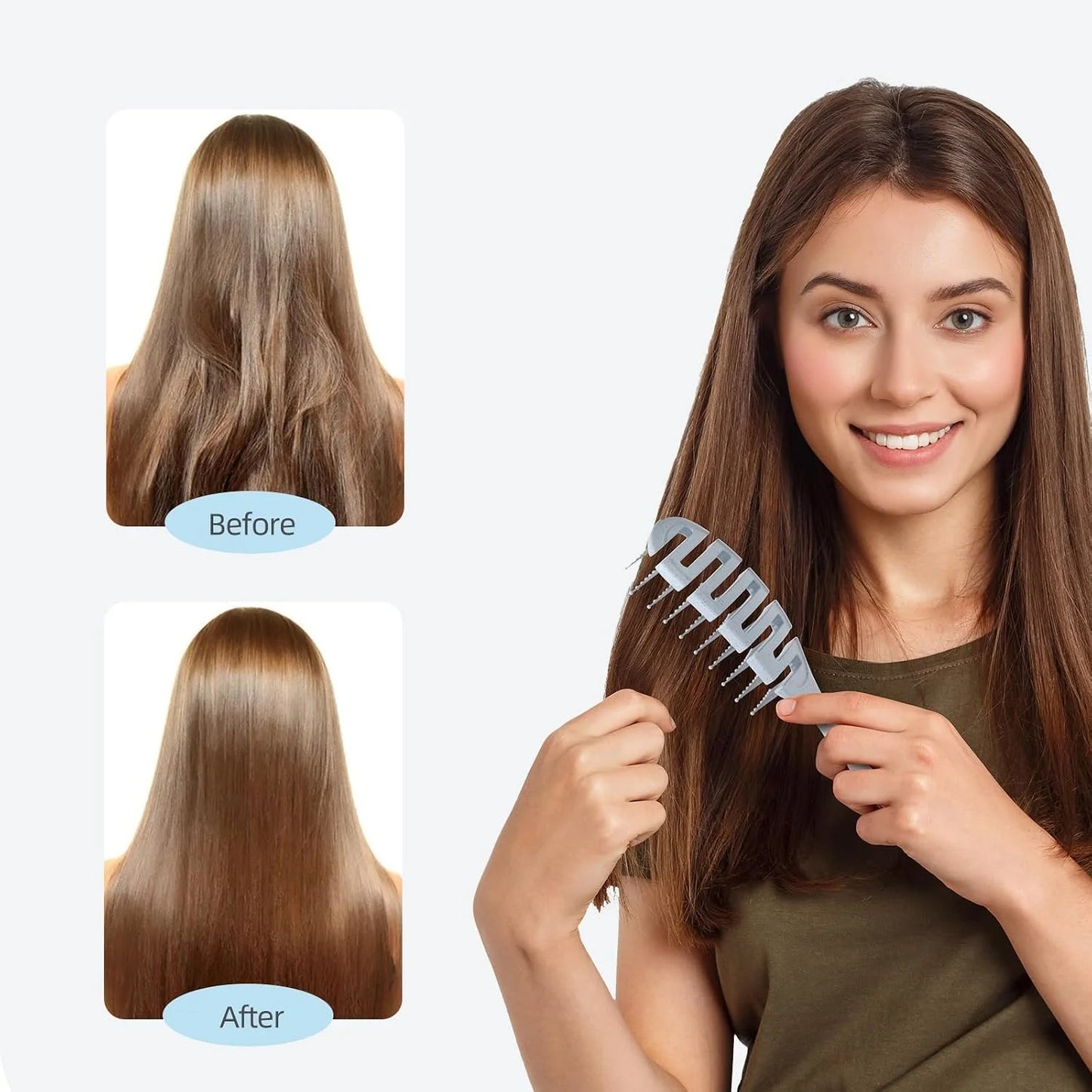 Ecoed Hair brush, Vented Detangling Brush, Quickly Detangles and Smooths hair for Curly, Thick, and Straight Hair, Hair Brush for Women and Men, Blue, Eco Friendly, Sustainable Material