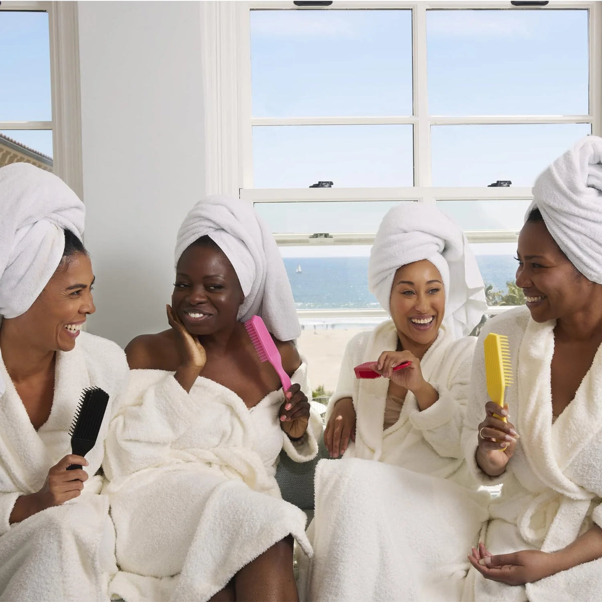 Yellow Detangler Brush by Felicia Leatherwood - For Kinky, Curly, Wavy 4c or Straight Hair - Tame Your Tangles Smooth Your Coils - Pain Free for All Ages
