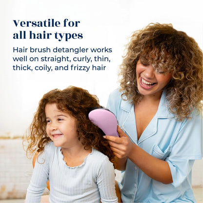 Crave Naturals Glide Thru Hair Brush - Detangler Brush for Curly, Straight, Wet or Dry Hair - Gentle Detangling Brushes for Adults, Kids, Toddlers - Hair Accessories for Women, 7.5x3" - Pink