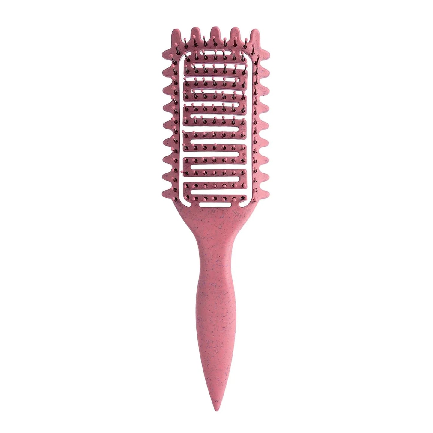 Curl Defining Brush for Curly Hair, Vented Detangling Hair Brush for Wet and Dry Styling, Curved Brush for Shaping and Smoothing Curl Clumps, Lightweight Hair Brush (2Pcs Black)