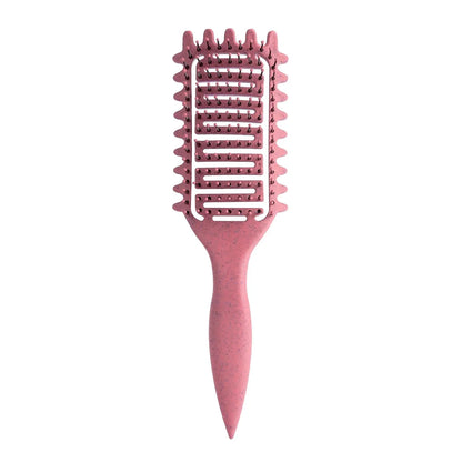 Curl Defining Brush for Curly Hair, Vented Detangling Hair Brush for Wet and Dry Styling, Curved Brush for Shaping and Smoothing Curl Clumps, Lightweight Hair Brush (2Pcs Black)