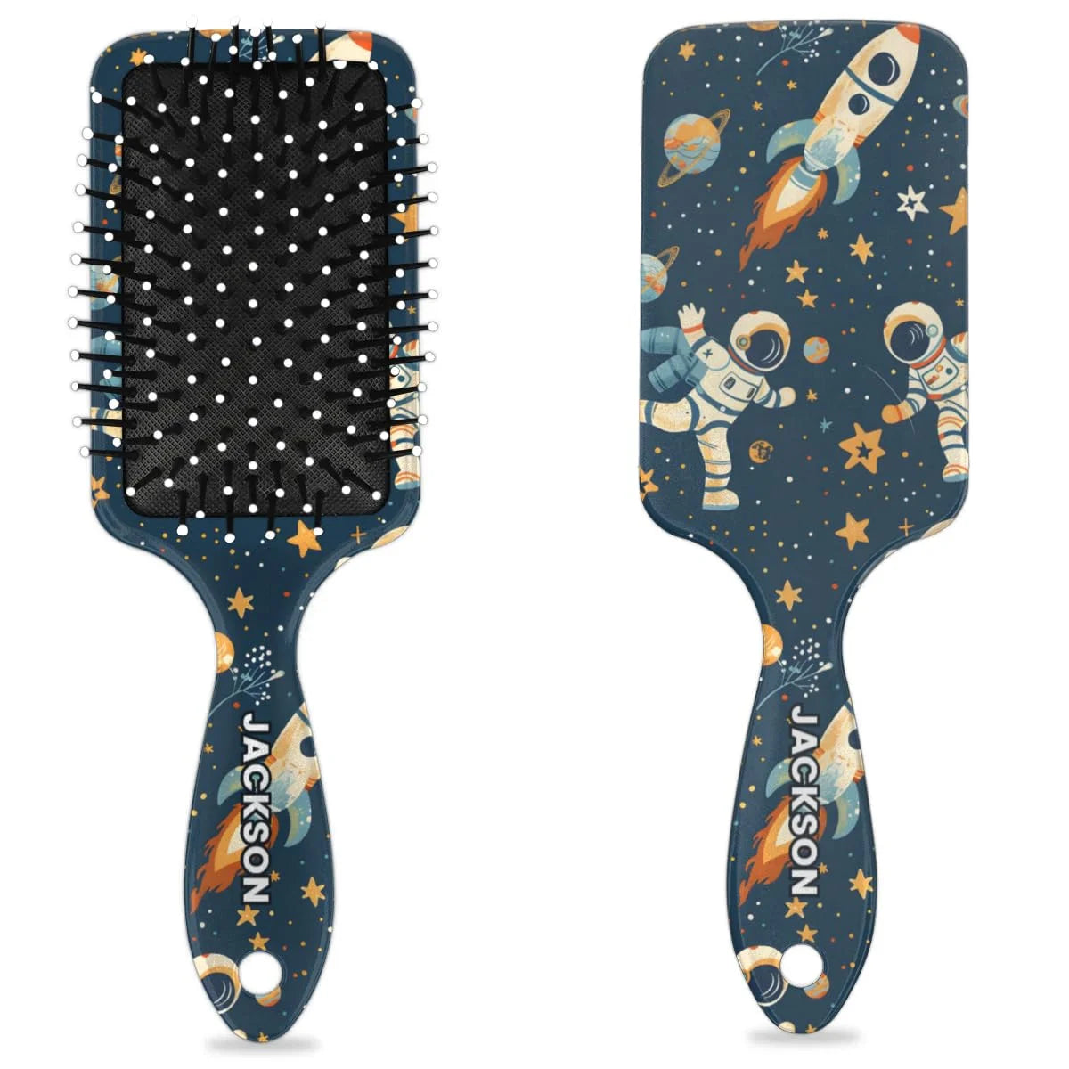 Personalized Cute Car Detangler-Hair-Brush for Kids Boys,Glides Through Tangles Comb,Custom Name Hair Brushes for All Hair Types Wet/Dry/Curly/Thick Hair,White 2
