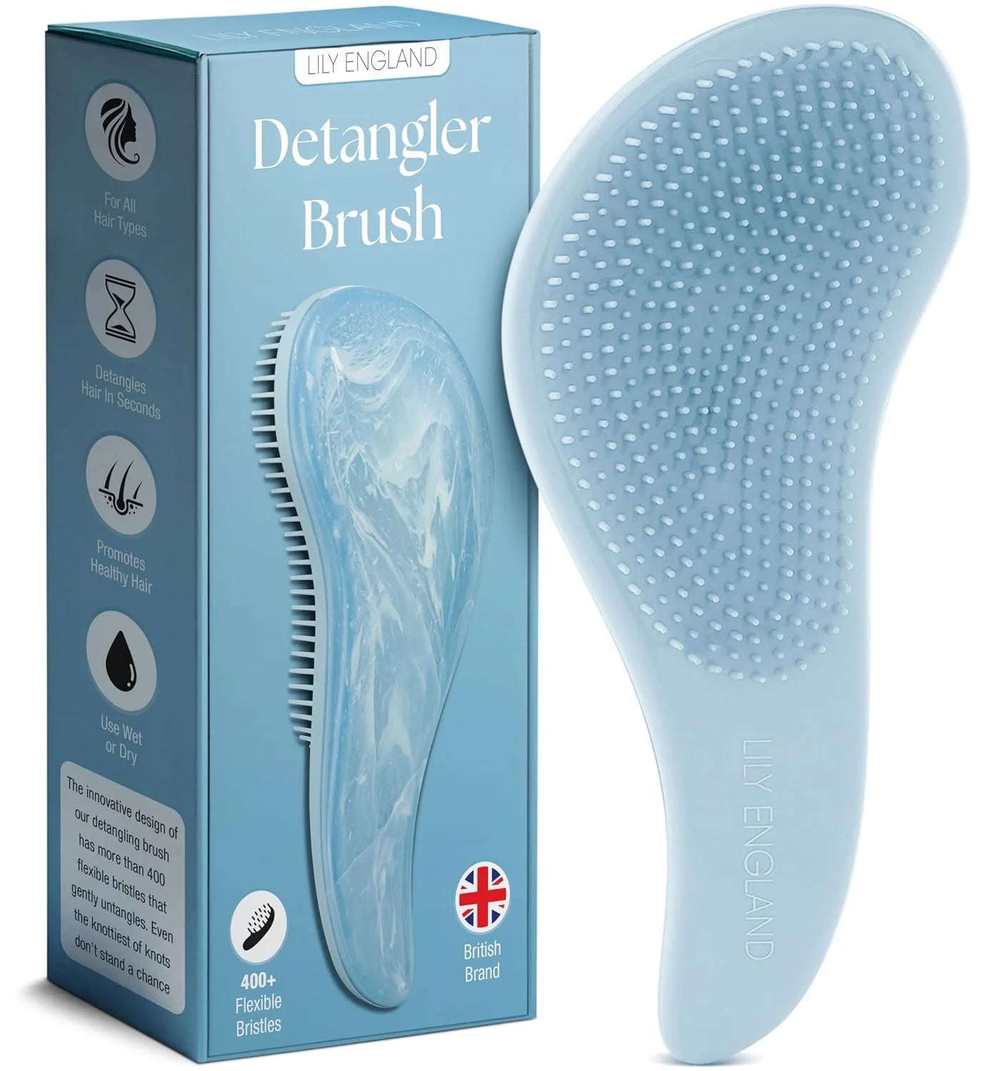 Lily England Detangling Comb & Brush Set for Girls, Tail & Wide Tooth Comb