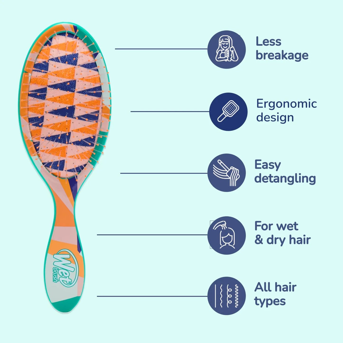 Wet Brush Original Detangler Hair Brush, Purple, For All Hair Textures