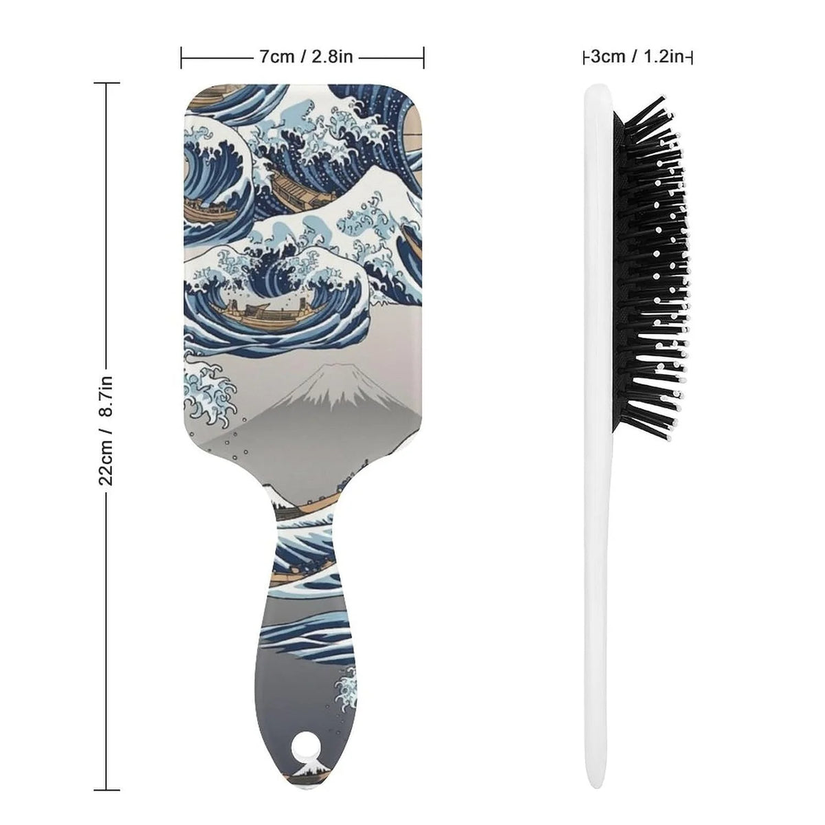 Air Cushion Comb for Massage Japanese Ocean Wave Fish Koifish Art, For Curly Long Thick Straight Hair, Women Girls Ladies