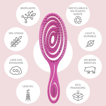 Ninabella Detangler Brush - No Tangle Hair Brush for Women, Fine, Thick and Long Hair - Hairbrush for Wet and Dry Hair, Gentle on the Scalp - Elegant Black