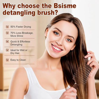 Hair Brush, Professional Curved Vented Brush with 25MM Bristles for Faster Blow Drying, Detangling for Wet Dry Hair, Paddle Brush for Thick Curly Straight Hair for Women & Men