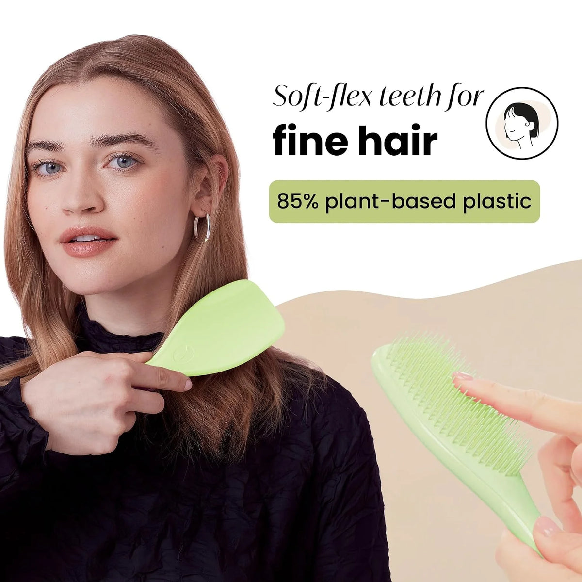 Tangle Teezer Plant-Based Ultimate Detangler Curly Hair Brush, Yellow