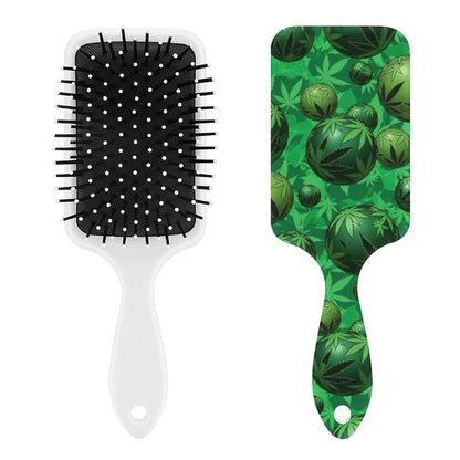 Women Girls Ladies Hair Brush Purple Black Buffalo Check Plaid Pattern, Paddle Brush for Detangling Scalp Massage, Cushion Hairbrush for Long Thick Curly Hair