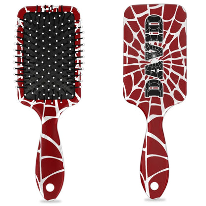 Personalized-Kids-Hair-Brush for Boy Girls Custom Gift Detangler Brush Soft Bristle Hair Brushes Travel Hair Brush for All Hair Types Christmas Hallowmas Spider Web Sliver Dot