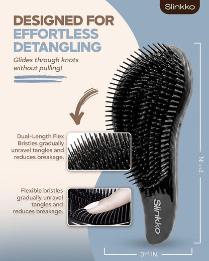 Detangler Brush, Hair Brush for Women, Men & Kids - Detangling Hair Brush for Curly, Thick, Fine & Wavy Hair - Anti-Breakage Wave Brush, Pain-Free Hairbrush, Special Edition Burgundy