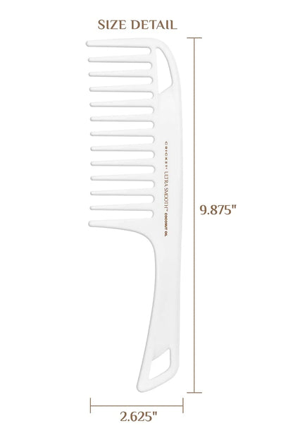 Cricket Ultra Smooth Coconut Conditioning Comb – Infused with Coconut Oil & Keratin for Frizz-Free Shine and Hydration, Ideal for Mid-Length, Thick, and Textured Hair
